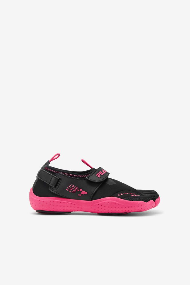 Sneakersy Fila Dziecięce Czarne/Różowe Skele-Toes Ez Slide 2 ZRG601845